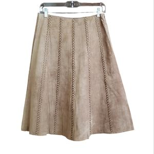 Vintage Liz Claiborne Tan Leather Skirt